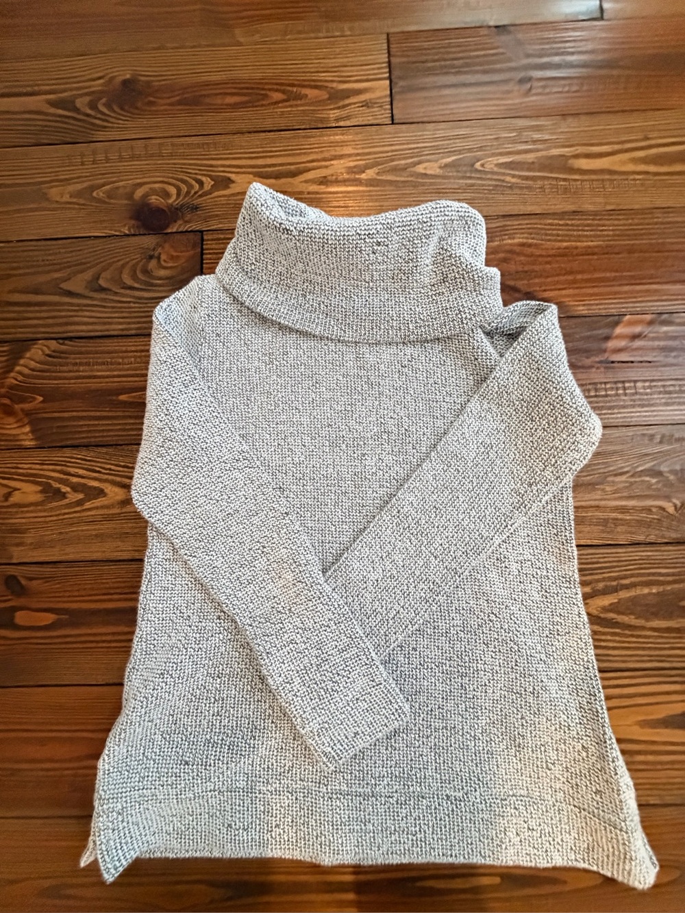 LOFT Light Gray Marled Turtleneck Sweater